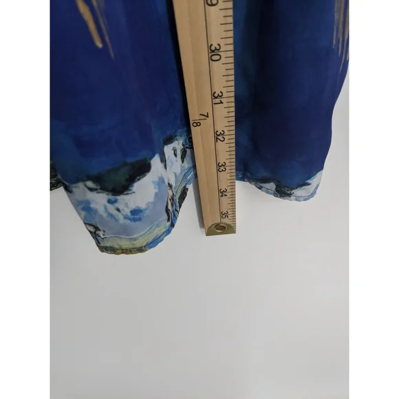 & Other Stories Dress Womens 4 Blue Horses Landscape Printed Boho Art Western - Picture 12 of 12